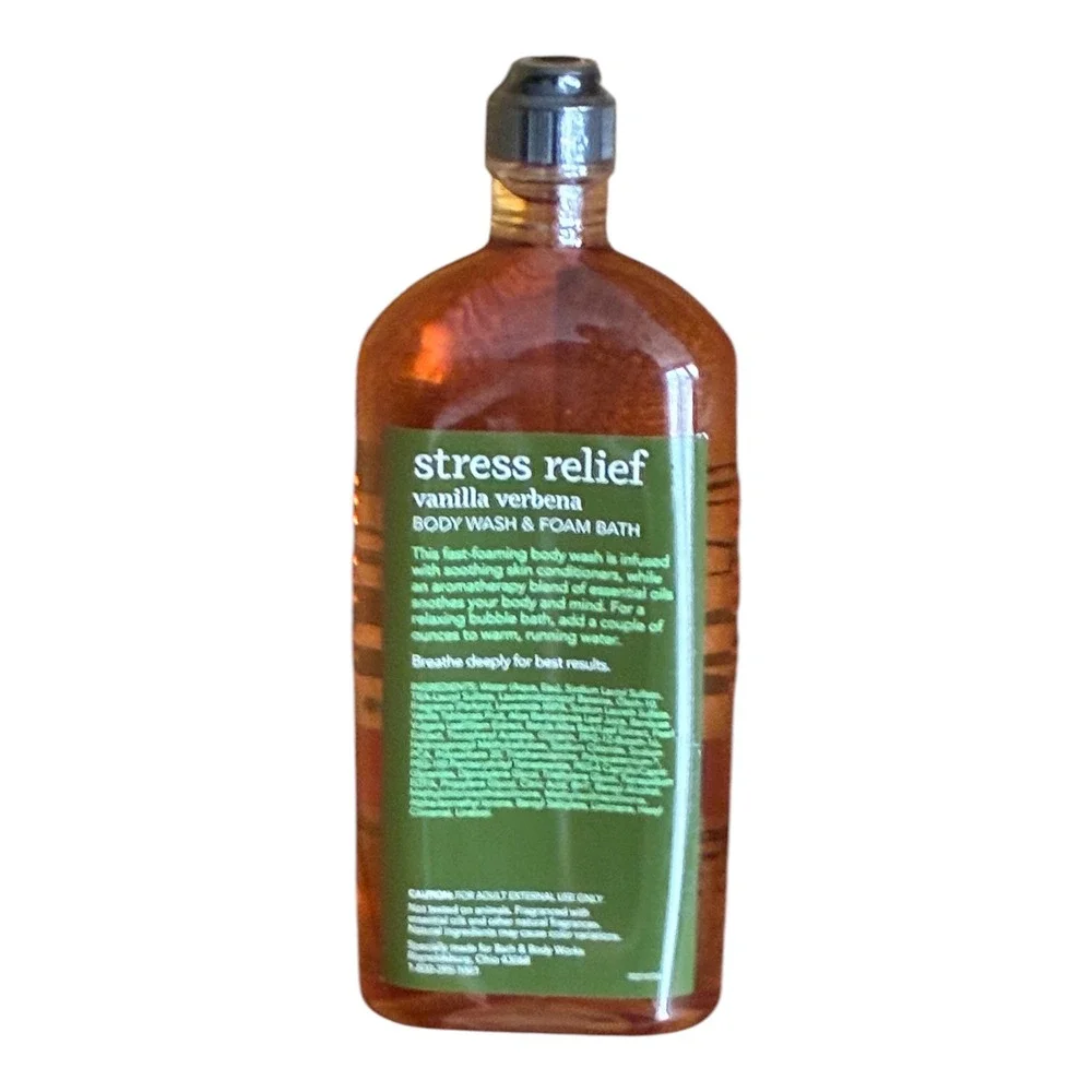 Bath & Body Works Body Wash 10oz Vanilla Verbena New Stress Relief 3 Pack